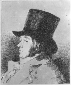 Francisco Goya y Lucientes, maler, planche 1 fra serien «Los Caprichos» af Francisco Jose de Goya y Lucientes