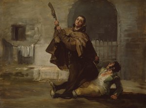 Friar Pedro Clubs El Maragato med pistolskæftet, ca. 1806 (olie på panel) af Francisco Jose de Goya y Lucientes