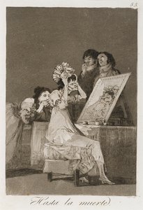 Hasta la muerta fra Los Caprichos, udgivet 1799 (ætsning, poleret akvatint og tørnål) af Francisco de Goya