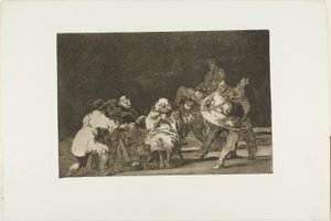 Den, der ikke kan lide dig, vil ærekrænke dig i spøg, plade 17 fra Los Proverbios af Francisco Jose de Goya y Lucientes