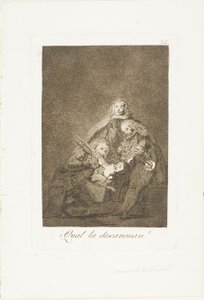 Hvordan de plukker hende, tallerken 21 fra Los Caprichos af Francisco Jose de Goya y Lucientes