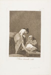 Den er Nicely Stretched, tallerken 17 fra Los Caprichos af Francisco Jose de Goya y Lucientes