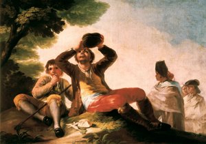 ""Le buveur"" Francisco de Goya y Lucientes (1746-1828). 1777. Madrid. Musee du Prado. af Francisco Jose de Goya y Lucientes