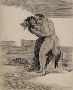 Mand og kvinde, der omfavner hinanden af Francisco Jose de Goya y Lucientes