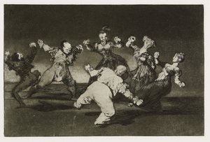 Glædelig dårskab (Disparate alegre), Plade 12 fra "Los Proverbios", ca. 1819-24 (ætsning, akvatint, lavis, burnisher, drypoint & burin på papir) af Francisco de Goya