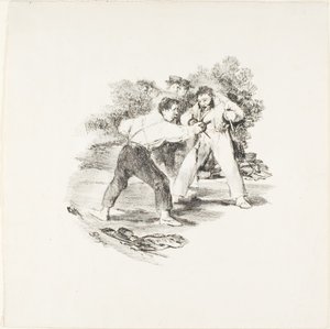 Moderne Duel af Francisco Jose de Goya y Lucientes