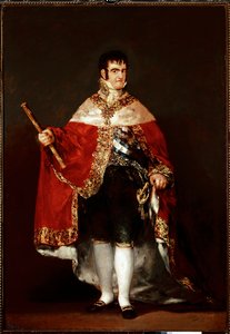 Portræt af kong Ferdinand VII i kongelig dragt (olie på lærred, ca. 1815) af Francisco de Goya
