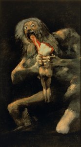 Saturn fortærer en af sine sønner af Francisco de Goya