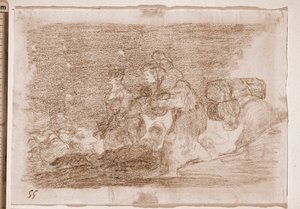 The Disasters of War: Og dette også (forberedende tegning af Francisco de Goya