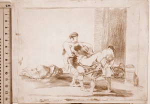 Krigens katastrofer: På kirkegården (Forberedende tegning af Francisco de Goya