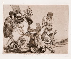 Krigens katastrofer: Hvad kan vi ellers gøre? (Gravering efter tegning af Francisco de Goya