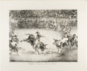 Den berømte amerikaner, Mariano Ceballos, fra The Bulls of Bordeaux af Francisco Jose de Goya y Lucientes
