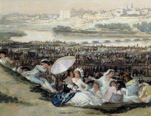 The Prairie of San Isidro (San Isidro) - Maleri af Francisco De Goya (1746-1828) af Francisco de Goya