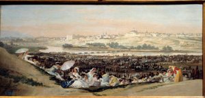 The Prairie of San Isidro (Spanien) - Udsigt over byen Madrid fra Hermitage of San Isidro - Maleri af Francisco De Goya (1746-1828) af Francisco de Goya