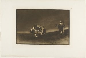 Den samme mand kaster en tyr i ringen ved Madrid, tallerken 16 fra The Art of Tyrefighting af Francisco Jose de Goya y Lucientes