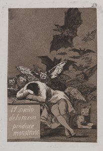 Fornuftens søvn producerer monstre af Francisco de Goya