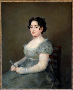 The Woman in the Fan Maleri af Francisco de Goya (1746-1828) 1800-tallet søn. 1,03x0,84 m af Francisco de Goya