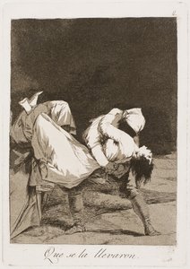They Carried Her Off!, plade otte fra Los Caprichos, 1797-99 af Francisco de Goya
