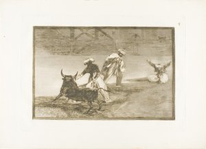 De leger en anden med kappen i en indhegning, plade fire fra The Art of Bullfighting af Francisco Jose de Goya y Lucientes