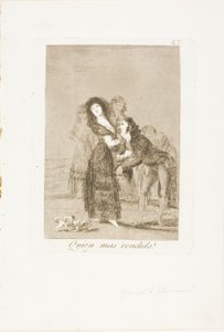 Hvem af dem er den mere overvundne?, plade 27 fra Los Caprichos af Francisco Jose de Goya y Lucientes