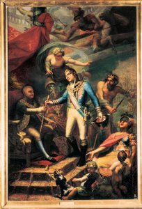Karl IV af Spanien (1748-1819) udnævner Manuel Godoy (1767-1851) til flådens admiral af Francisco Llacer y Valdermont