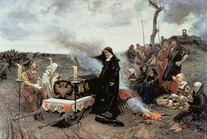 Joanna den gale (1479-1555) ledsager Philip den smukke (1478-1506) kiste til Cartuja de Miraflores i Granada, 1877