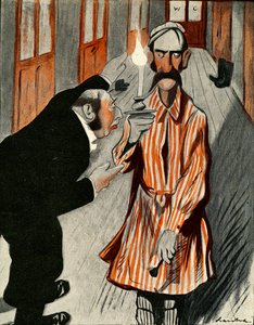 En gnaven englænder bliver assisteret af et medlem af personalet på et fransk hotel, 1903