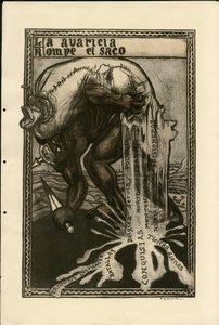 Illustration af Francisco Sancha Lengo (1874-1936) - Flyvende blade, ca. 1915 - 14-18-krigen, Tyskland Preussen, Sølv, krigerister og symboler, Spansk sprog, Udenlandsk presse af Francisco Sancha y Lengo