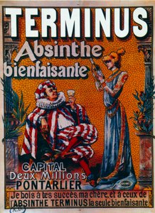 Annoncering for Terminus "gavnlig absint" af Pontarlier (plakat)