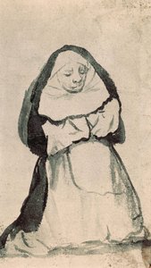 En knælende nonne i bøn, begyndelsen af det 19. århundrede (tegning) af Francisco de Goya
