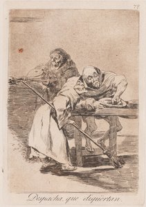 Be Quick, They Waken, sent den 18.-begyndelsen af den 19 århundrede (tryk) af Francisco de Goya