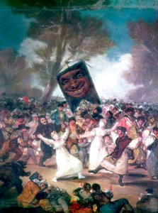 Tyrekamp i en landsby, 1812-1814 af Francisco de Goya