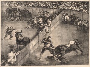 Tyrekamp i en delt ring af Francisco de Goya