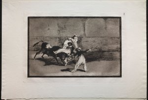 Tyrefights: A Moor Fanget af en Tyr i Ringen af Francisco de Goya