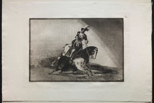 Tyrefægtning: Karl V spidder en tyr af Francisco de Goya