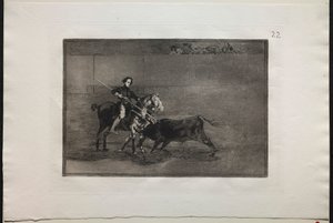 Tyrefægtning: Manly Courage of the Celebrated Pajuelera in the Ring at Saragosa, 1876. af Francisco de Goya