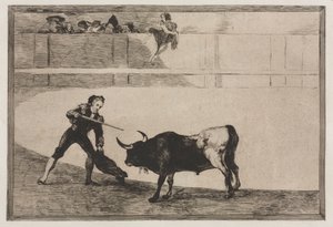 Tyrefægtning: Pedro Romeo dræber den stoppede tyr af Francisco de Goya