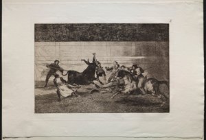 Tyrefights: The Death of Pepe Illo 2. komposition, 1876. af Francisco de Goya