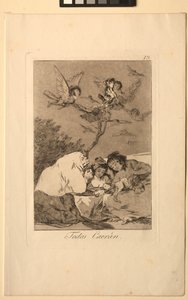 Caprichos: Alle vil falde. af Francisco de Goya