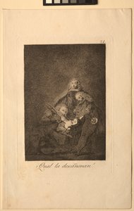 Caprichos: Hvordan de plukker hende!. af Francisco de Goya