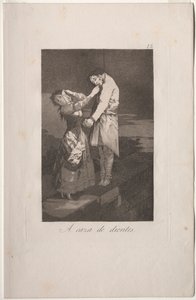 Caprichos: Ud på jagt efter tænder. af Francisco de Goya