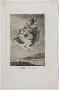 Caprichos: Der går det.. af Francisco de Goya
