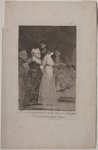 Caprichos: De siger "Ja" og giver deres hånd til den, der kommer først. af Francisco de Goya