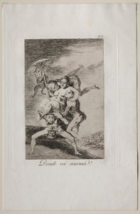Caprichos: Hvor skal mor hen? af Francisco de Goya