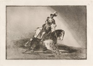 Charles V. spyd en tyr på pladsen i Valladolid (Charles V. spidder en tyr i ringen ved Valladolid) af Francisco de Goya