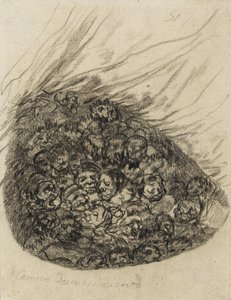Comic Discovery, 1819-28 (sort kridt på papir) af Francisco de Goya