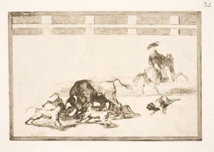 De pudser hundene på tyren af Francisco de Goya