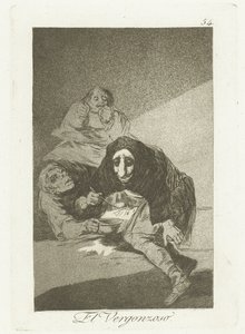 Af schaamtevolle The Shameful (titel på objekt) Los Caprichos (serietitel) af Francisco de Goya