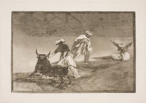 De tirrer en anden i indhegningen af Francisco de Goya