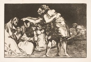 Det tåbelige ægteskab (Hun, som vil giftes, går aldrig glip af muligheden for at fortælle om dette) af Francisco de Goya